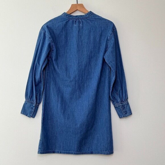 J.Crew Denim T-Shirt Dress Women's Size XXS NWT Boho Picnic Cottage Core Spring - Picture 2 of 8